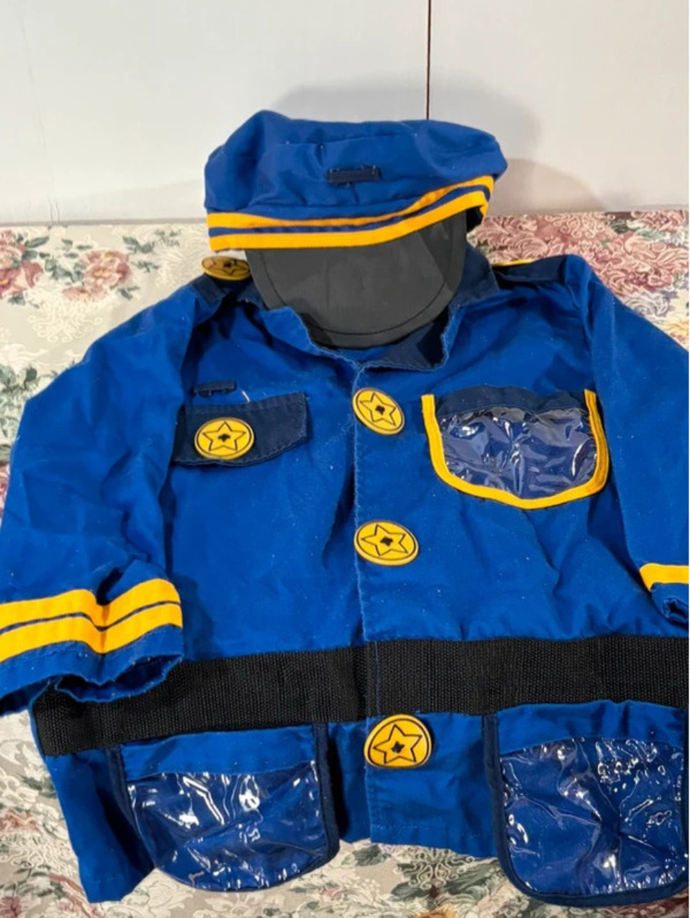 Melissa & Doug Kids Police Officer Costume Jacket & Hat Ages 3-6 Blue
